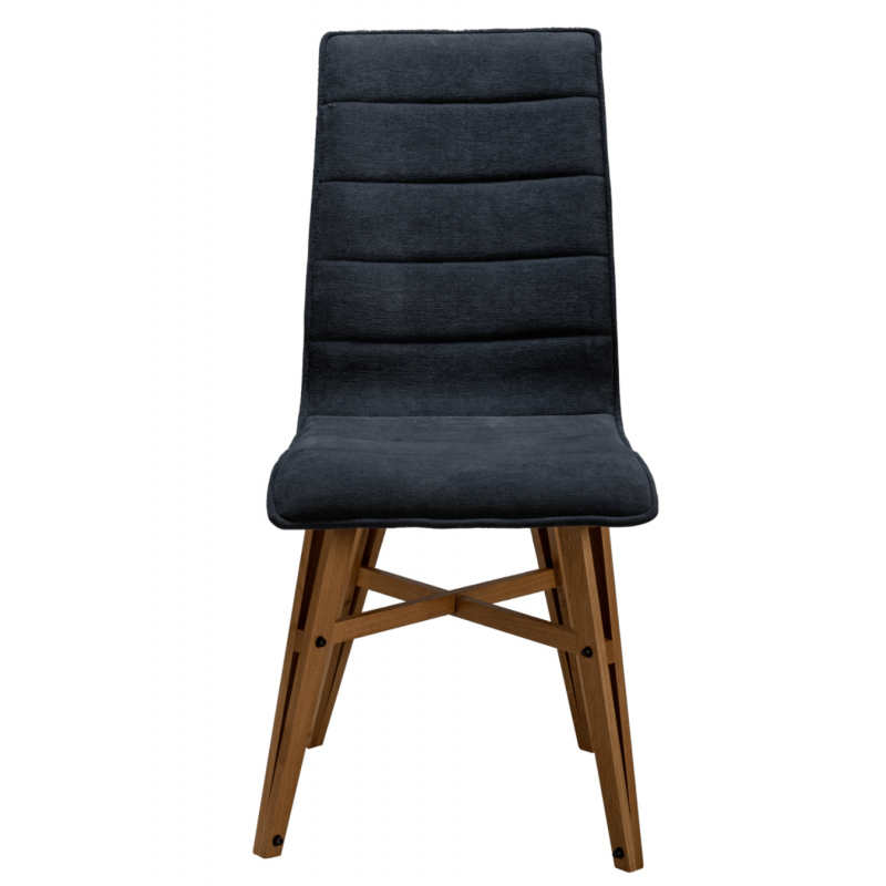 CHAISE LINA CONTEMPORAINE EN BOIS ET TISSU DE STYLE INDUSTRIEL