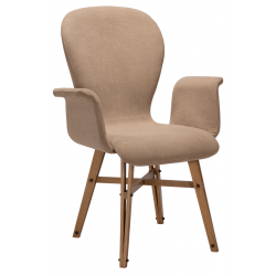 FAUTEUIL FRANÇAIS ORIGINAL GARNI ROND PIEDS BOIS EIFFEL LILA