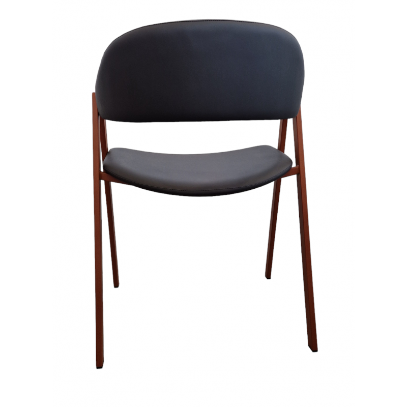 LOT DE 6 FAUTEUIL INDUSTRIEL SIMILICUIR ARCA ROUILLE ET GRIS