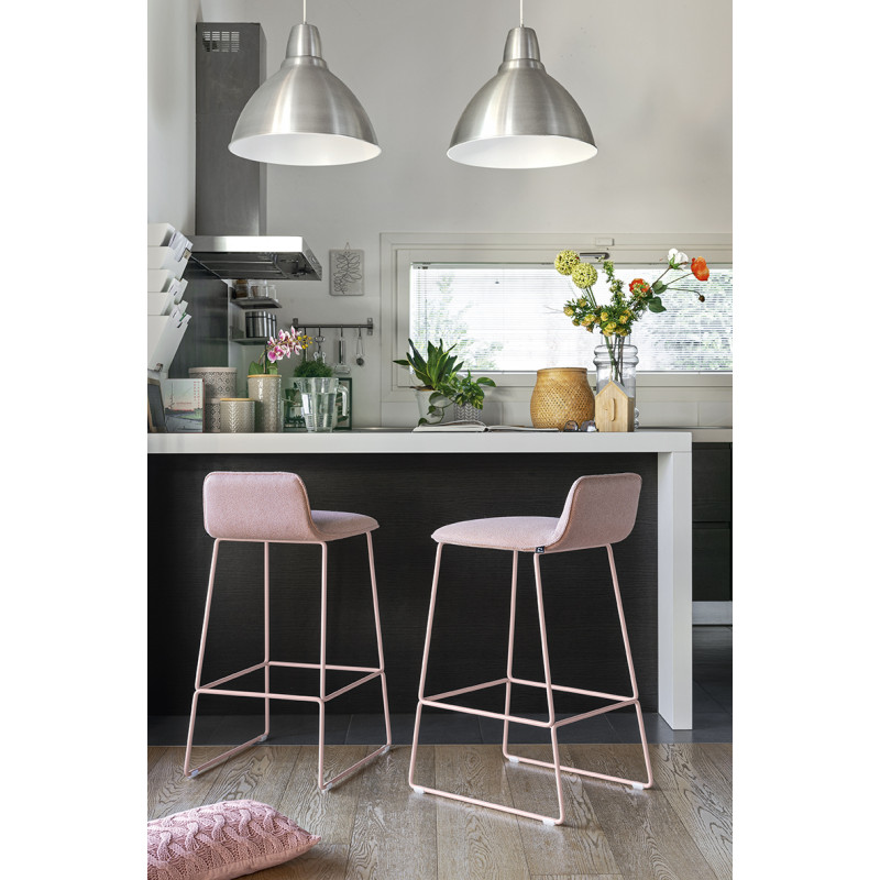 Tabouret Snack Dossier Bas RILEY SOFT en Tissu - Le Chaisier