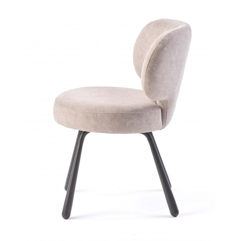 CHAISE RONDE COCOONING EN VELOURS FLEUR