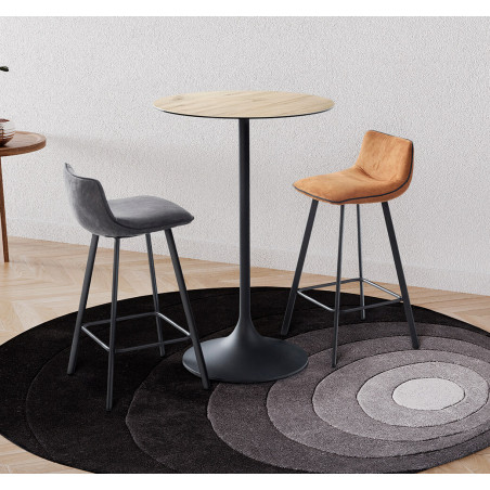 TABLE DE BAR RONDE PIEDS TULIPE EN CÉRAMIQUE LIAM