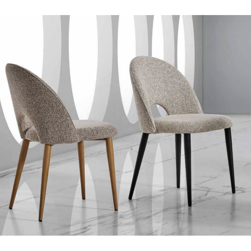 Chaise Contemporaine de Salle à Manger Retro en Tissu ROSIE - Le Chaisier