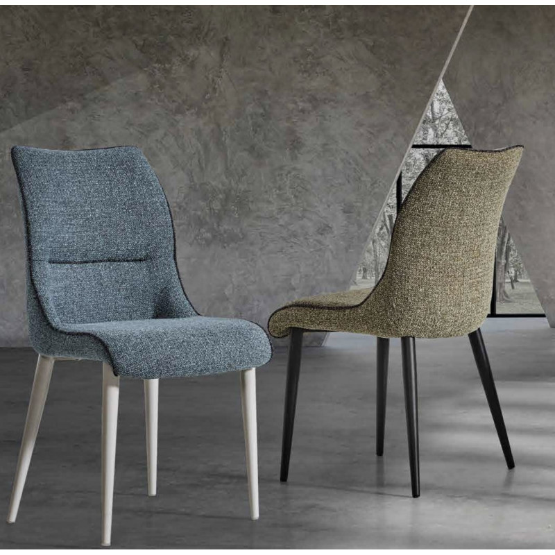 Chaise Contemporaine de Salle à Manger Cossue en Tissu LÉA - Le Chaisier