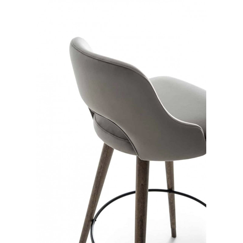 TABOURET DESIGN EN VELOURS ET BOIS NIZA