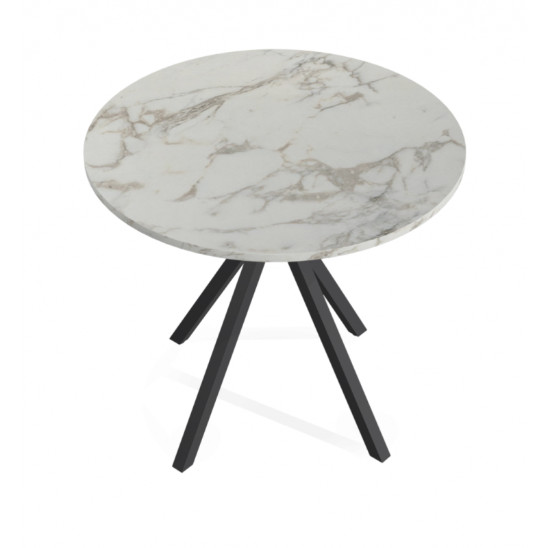 TABLE RONDE SNACK EN STRATIFIÉ PIEDS CENTRAL ONYX