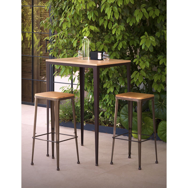 TABOURET INDUSTRIEL MÉTAL ET BOIS D'APPOINT DONA