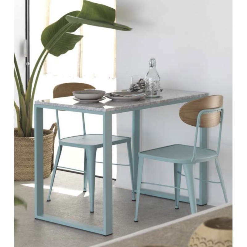 CHAISE AUSTIN INDUSTRIELLE EN BOIS ET MÉTAL