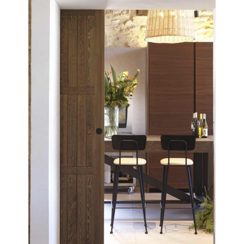 TABOURET INDUSTRIEL EN MÉTAL ET TISSU SOFIA