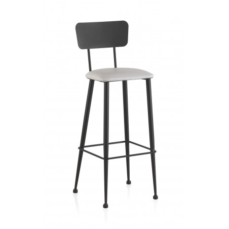 TABOURET INDUSTRIEL EN MÉTAL ET TISSU SOFIA