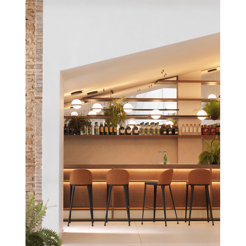 TABOURET INDUSTRIEL RUBEN EN TISSU ET MÉTAL