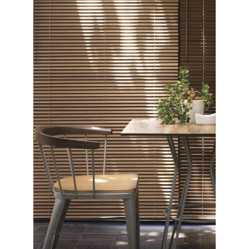 TABLE CARRÉE INDUSTRIELLE EN BOIS ET MÉTAL GAUDI