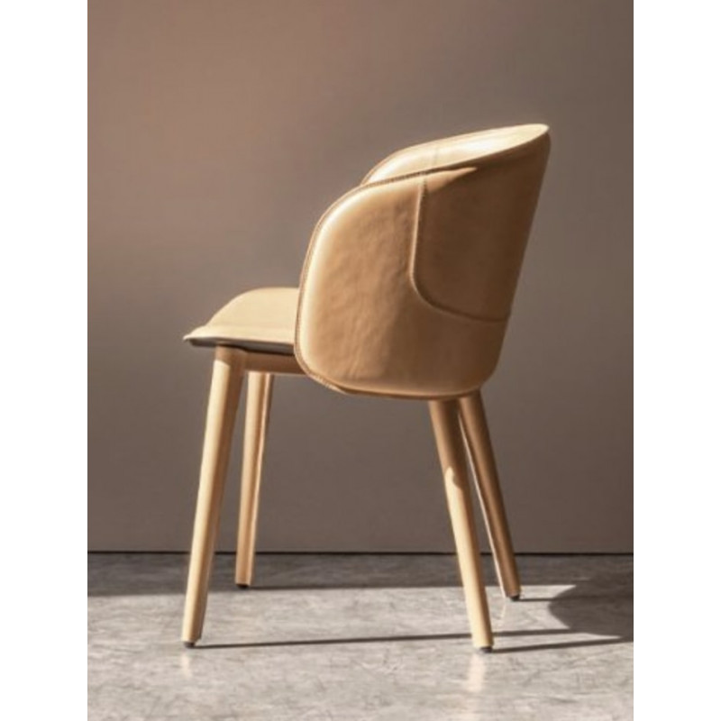 FAUTEUIL ROND EN CUIR ITALIEN CONTEMPORAIN BELT