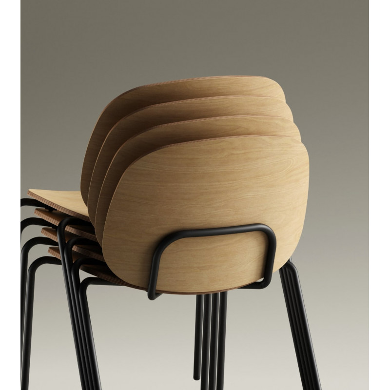 FAUTEUIL D'ÉCOLIER MODERNE EN BOIS ET MÉTAL DANA