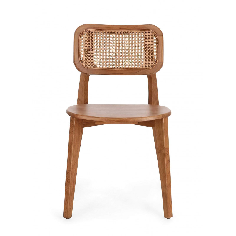 CHAISE CANNÉE EN BOIS CONTEMPORAINE ABBY