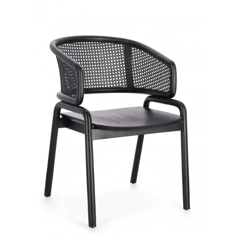 FAUTEUIL CANNÉ ET BOIS CONTEMPORAIN NOIR AC-ACC KEITH FAUTEUIL CANNÉ ET BOIS CONTEMPORAIN NOIR AC-ACC KEITH