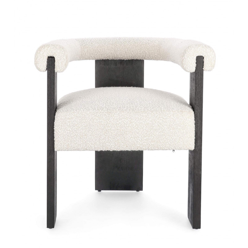 FAUTEUIL ROND CONTEMPORAIN EN BOIS ET TISSU AGAPE