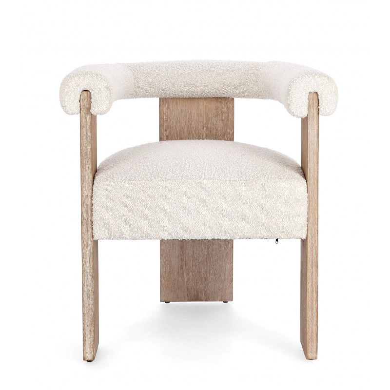 FAUTEUIL ROND CONTEMPORAIN EN BOIS ET TISSU AGAPE