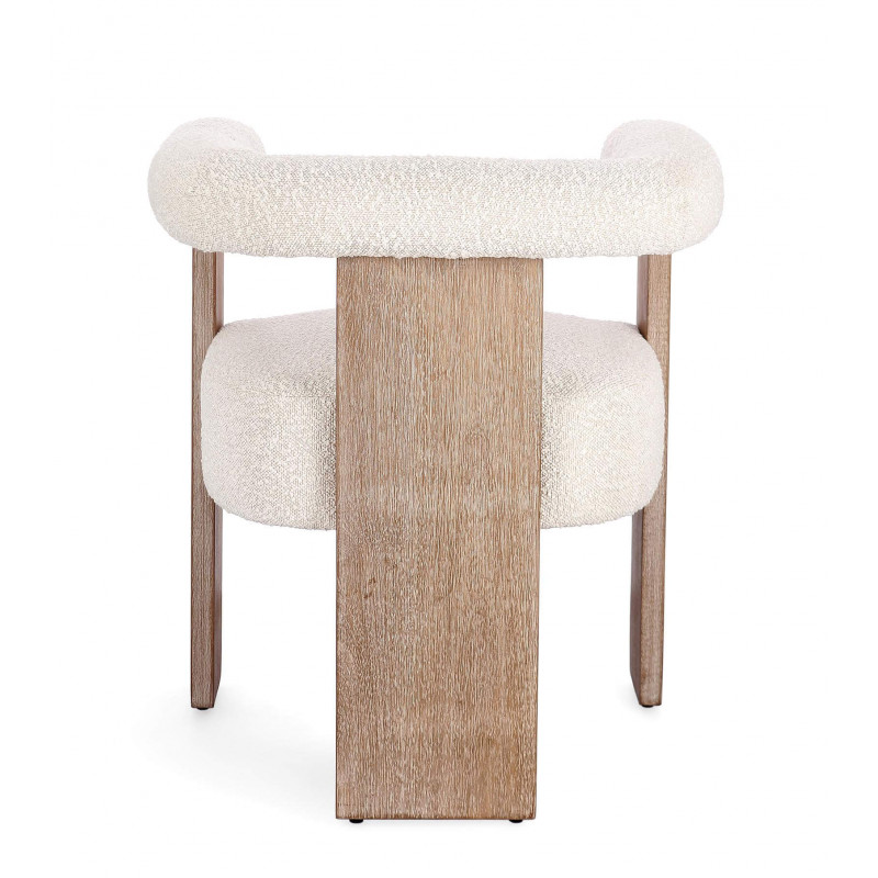 FAUTEUIL ROND CONTEMPORAIN EN BOIS ET TISSU AGAPE