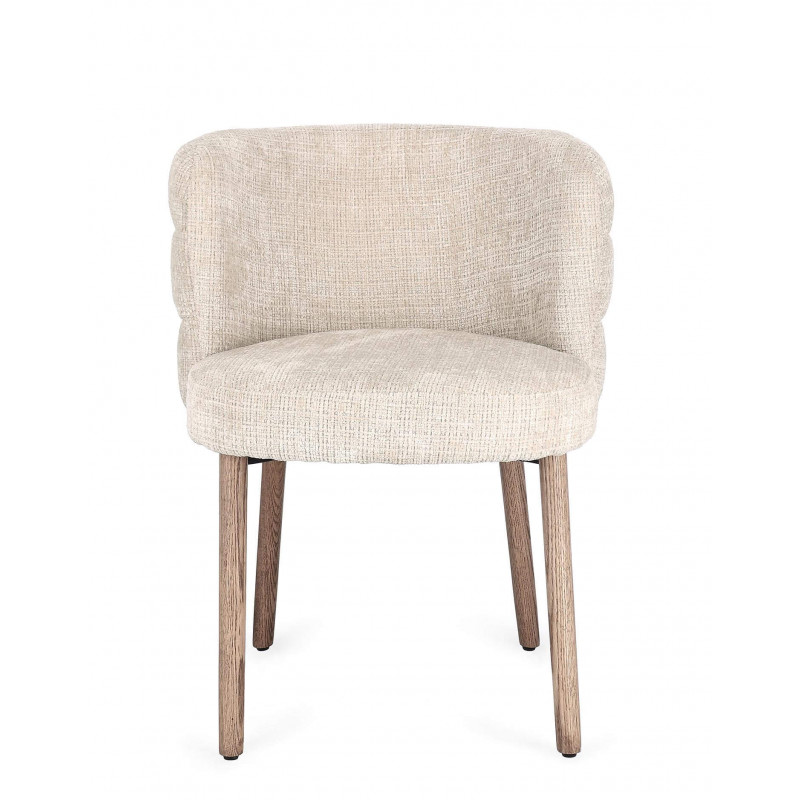FAUTEUIL ROND CONTEMPORAIN EN TISSU ET BOIS ILMA
