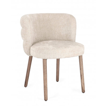 FAUTEUIL ROND CONTEMPORAIN EN TISSU ET BOIS ILMA