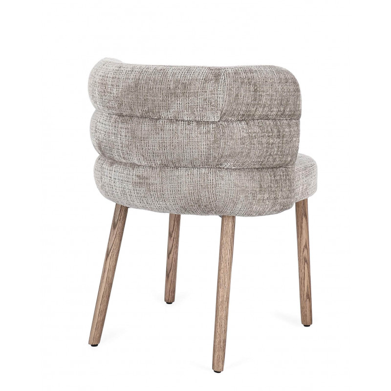 FAUTEUIL ROND CONTEMPORAIN EN TISSU ET BOIS ILMA
