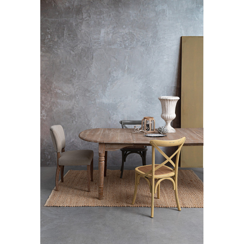 CHAISE BISTROT EN BOIS ET ROTIN CROSS