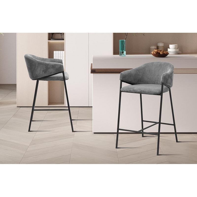 FAUTEUIL D'ÎLOT DE CUISINE EN TISSU HUGO