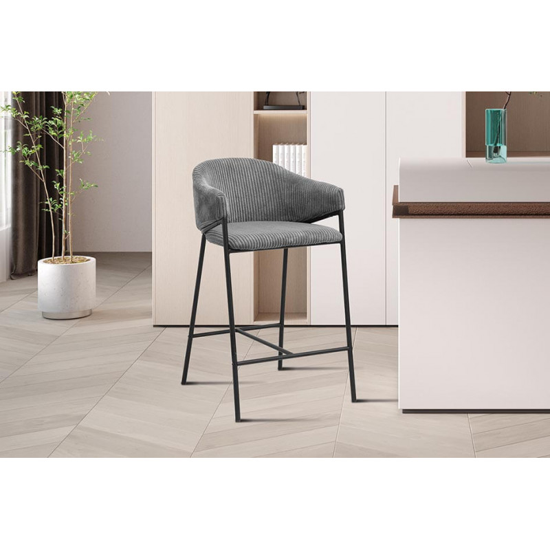 FAUTEUIL D'ÎLOT DE CUISINE EN TISSU HUGO