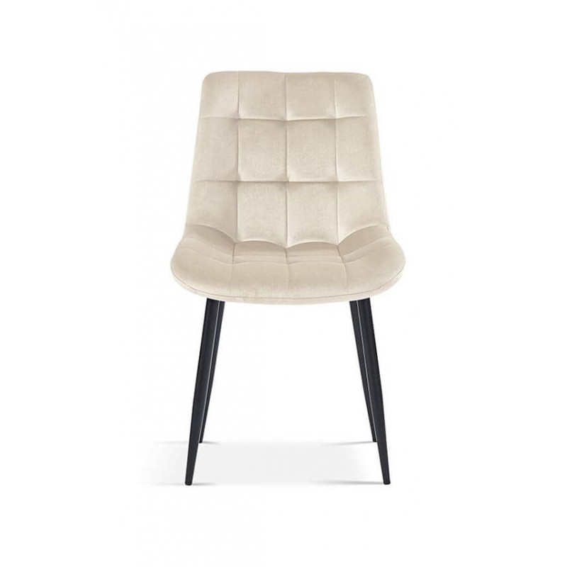 CHAISE EN VELOURS COLORÉ JUTA écru