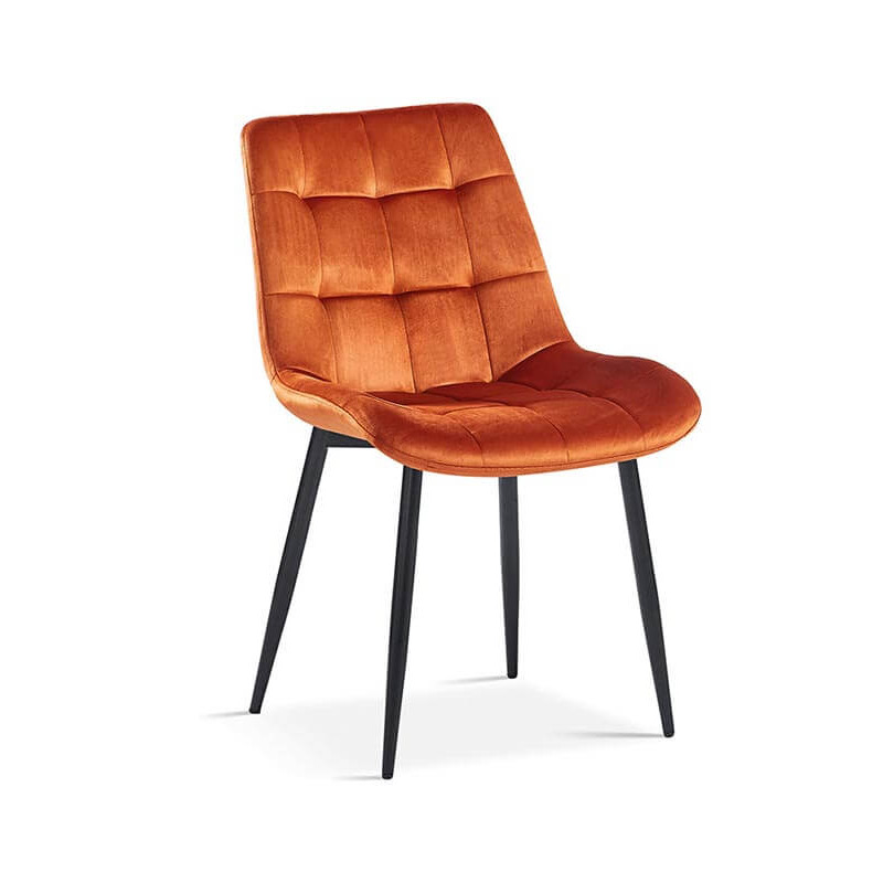 CHAISE EN VELOURS COLORÉ JUTA orange