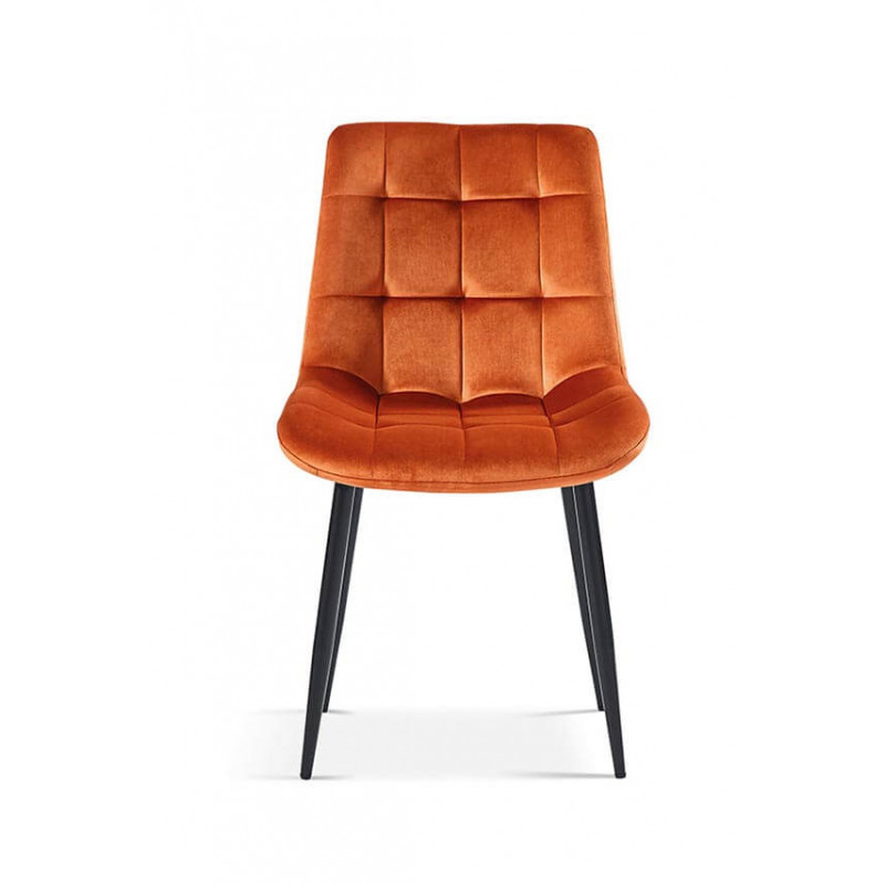CHAISE EN VELOURS COLORÉ JUTA orange