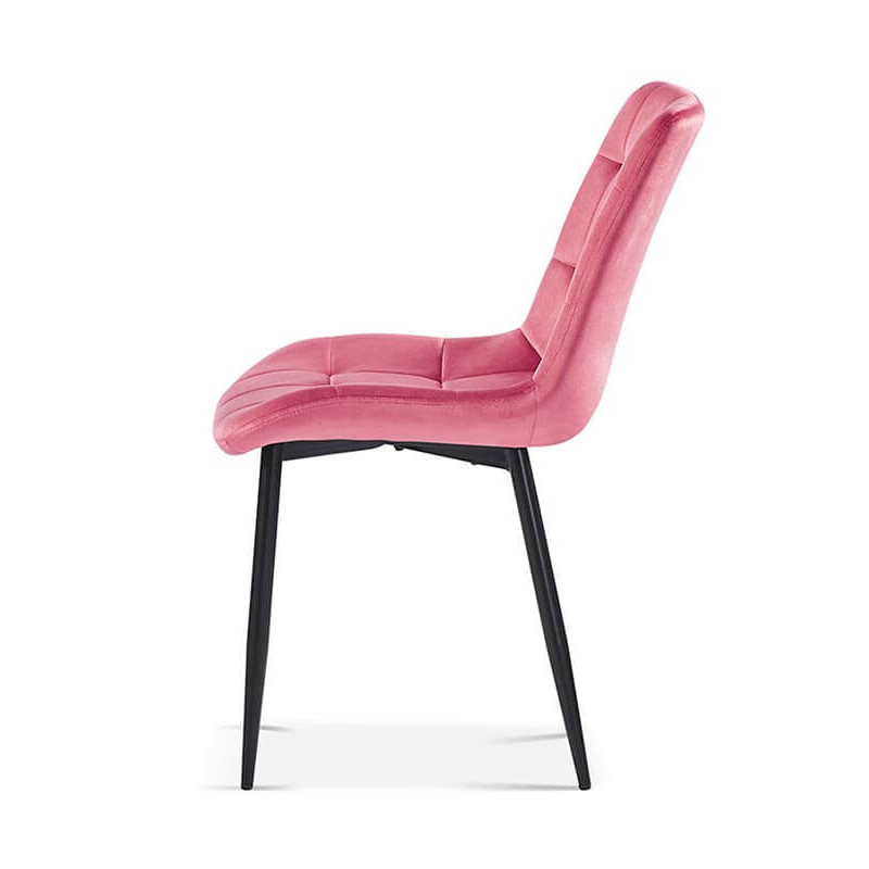 CHAISE EN VELOURS COLORÉ JUTA rose