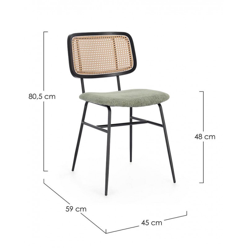 CHAISE CANNÉE CONTEMPORAINE GLENNA EN TISSU