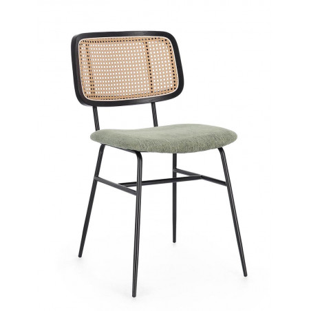 CHAISE CANNELÉE CONTEMPORAINE GLENNA EN TISSU