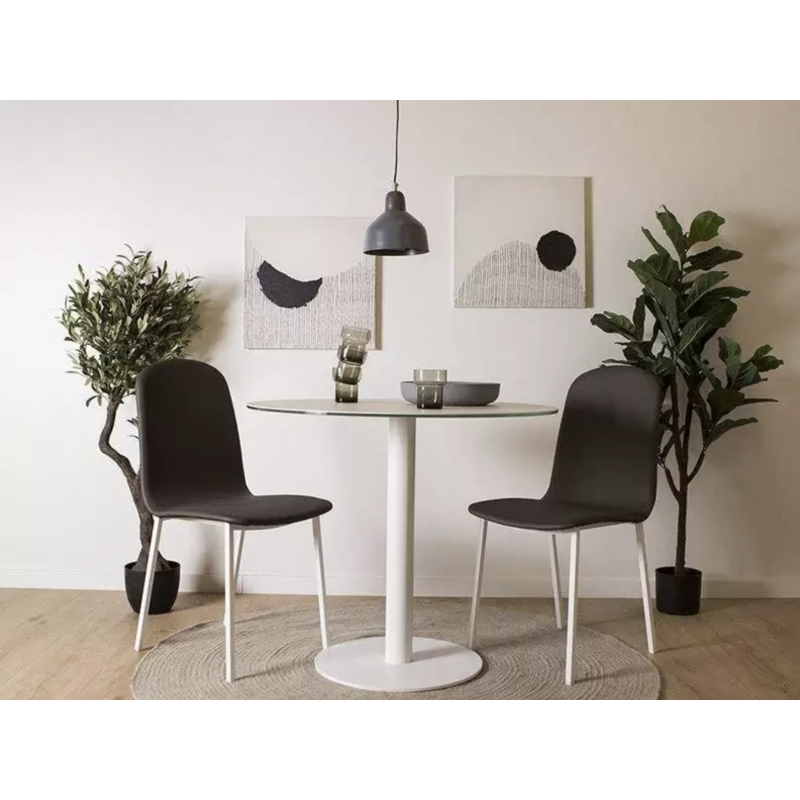 PETITE TABLE RONDE EN CÉRAMIQUE PIEDS CENTRAL RONDA