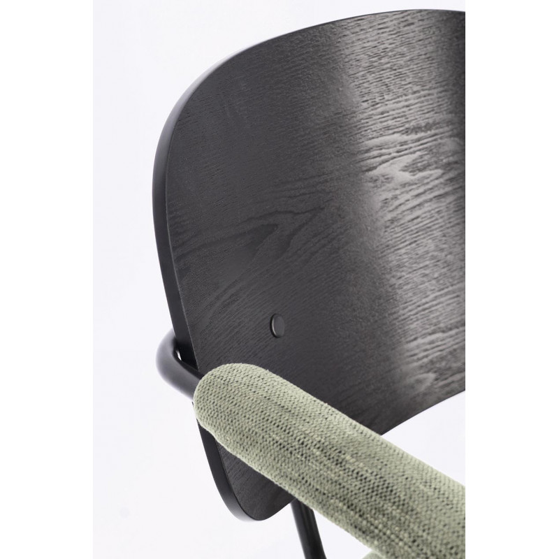 CHAISE AVEC ACCOUDOIRS EN BOIS ET TISSU SIENNA