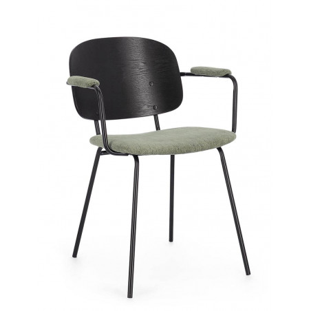 CHAISE AVEC ACCOUDOIRS EN BOIS ET TISSU SIENNA