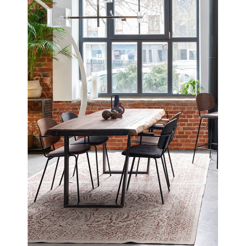 CHAISE AVEC ACCOUDOIRS EN BOIS ET TISSU SIENNA