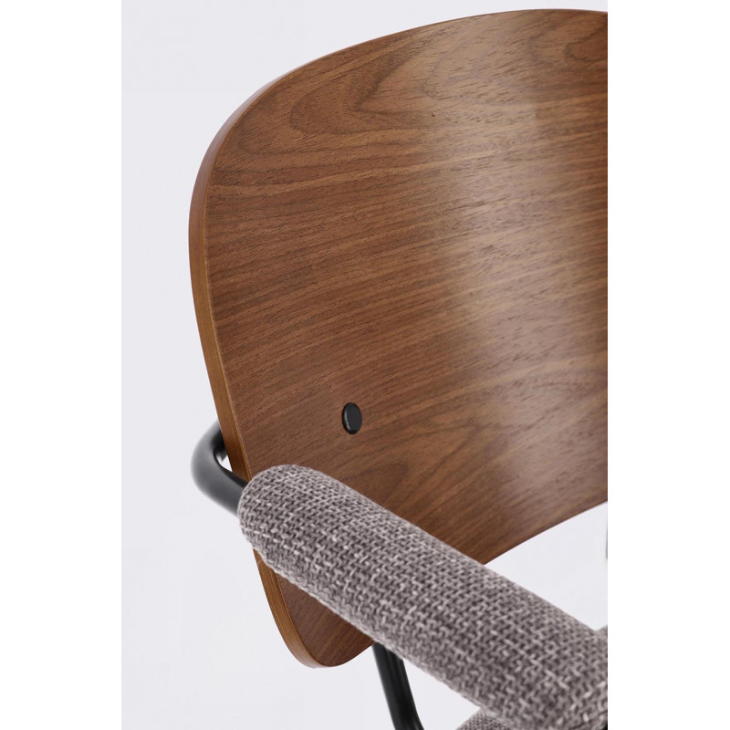 Chaise Avec Accoudoirs en Bois et Tissu SIENNA - Le Chaisier