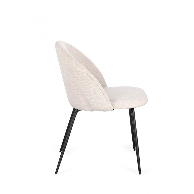 CHAISE COTEMPORAINE RONDE EN TISSU TANYA