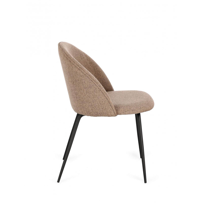 CHAISE COTEMPORAINE RONDE EN TISSU TANYA