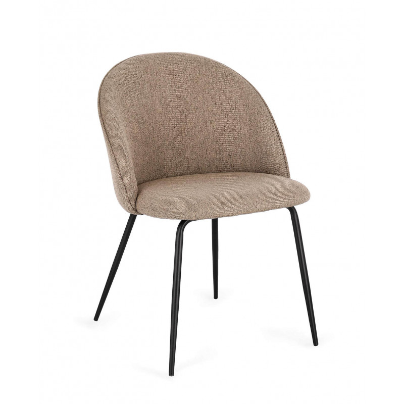 CHAISE COTEMPORAINE RONDE EN TISSU TANYA