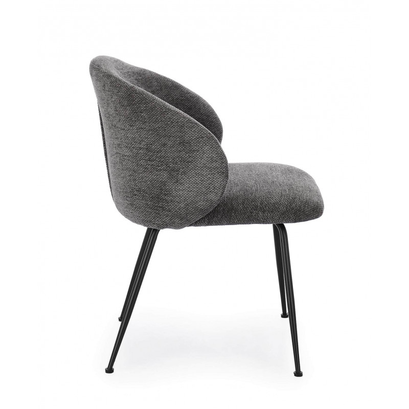 CHAISE RONDE EN TISSU COZY DE SALLE À MANGER GEISEN