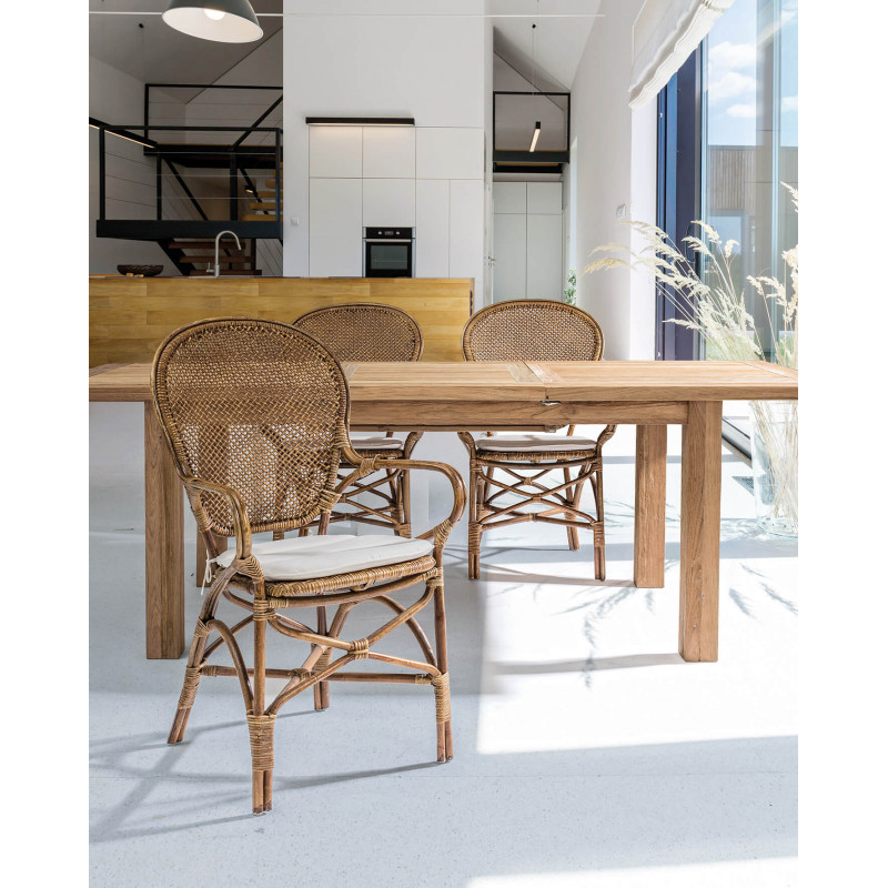 FAUTEUIL DE DÉTENTE EN ROTIN EDELINA AVEC SON COUSSIN