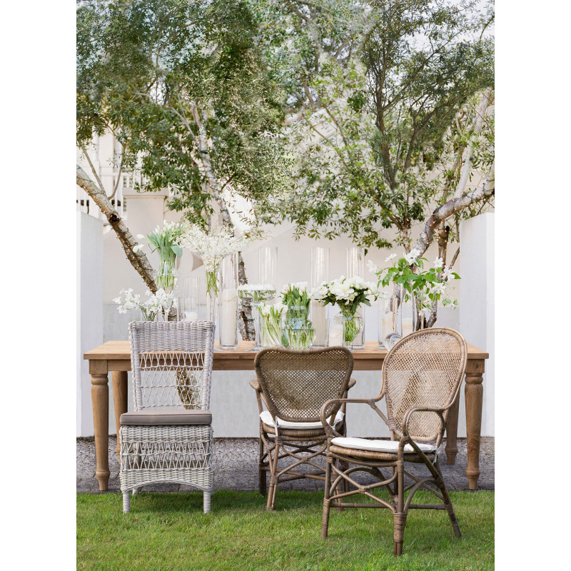 FAUTEUIL DE DÉTENTE EN ROTIN EDELINA AVEC SON COUSSIN