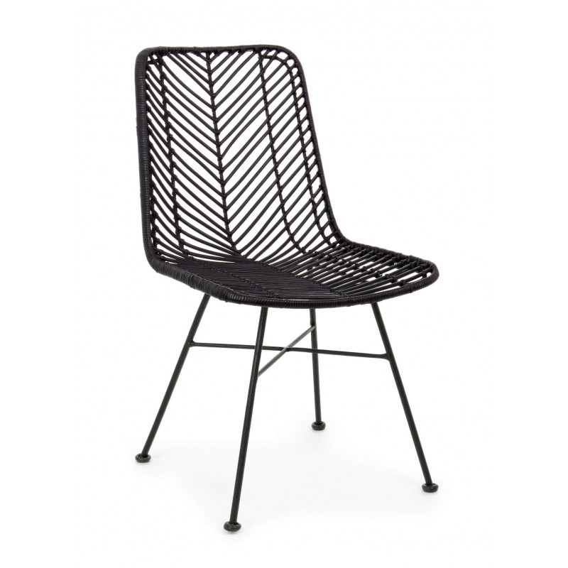 CHAISE EN ROTIN EN MÉTAL LORENA