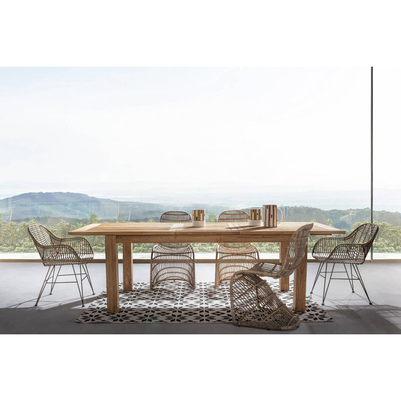 FAUTEUIL EN ROTIN ET MÉTAL RAQUEL