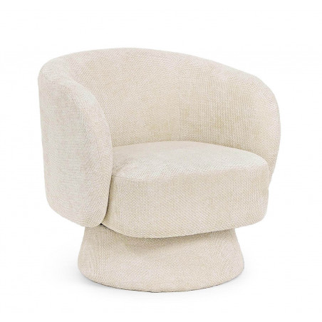 FAUTEUIL EN VELOURS PIVOTANT JULIENNE blanc