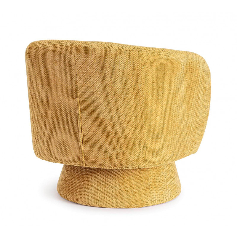 FAUTEUIL EN VELOURS PIVOTANT JULIENNE jaune